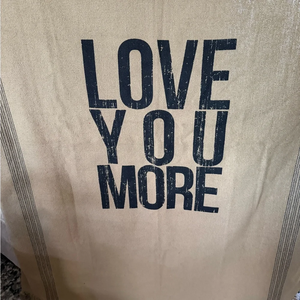 Tan 'Love You More' Wall Hanging or Blanket